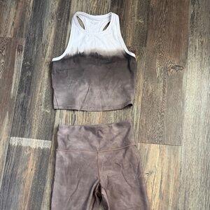 Athleta Tie-Dye Crop Tank & Leggings Set | Size M